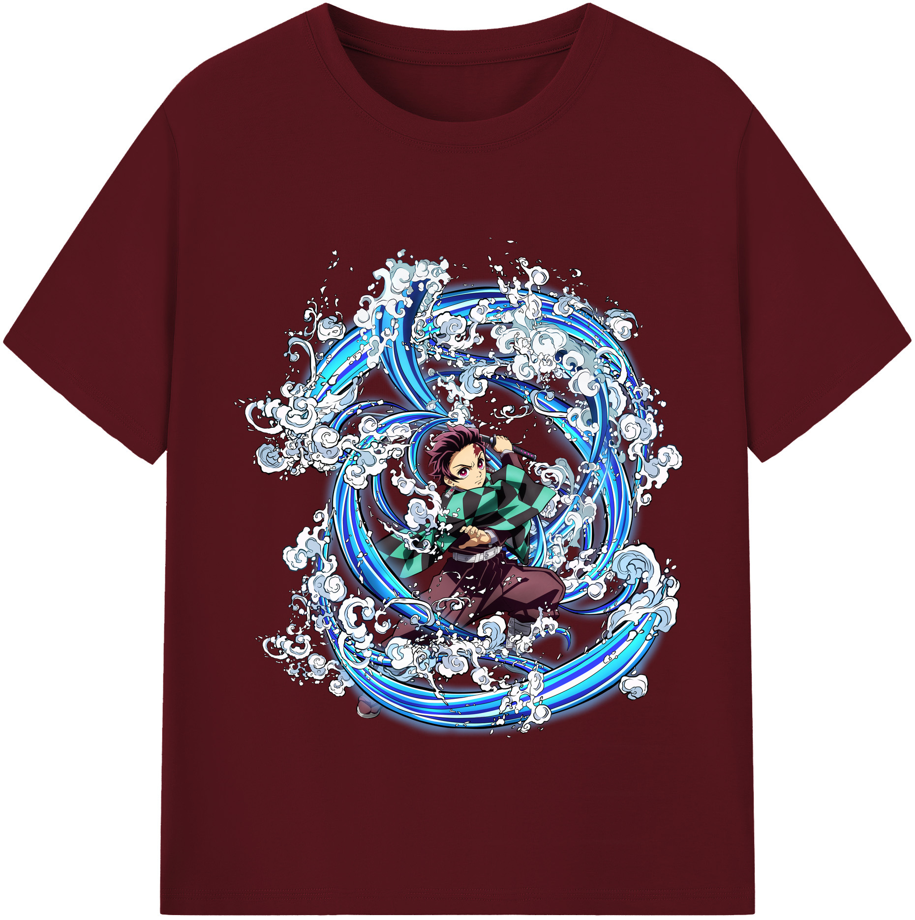 （画像用） 鬼滅の刃 竈門 炭治郎／かまど たんじろう Kamado Tanjirou 綿100％半袖Tシャツ（フロントプリント）